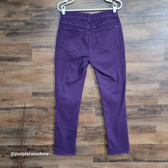 NYDJ Jeans 8 Legging Mid Rise Lift Tuck Technology Stretch Denim Purple - Picture 2 of 11